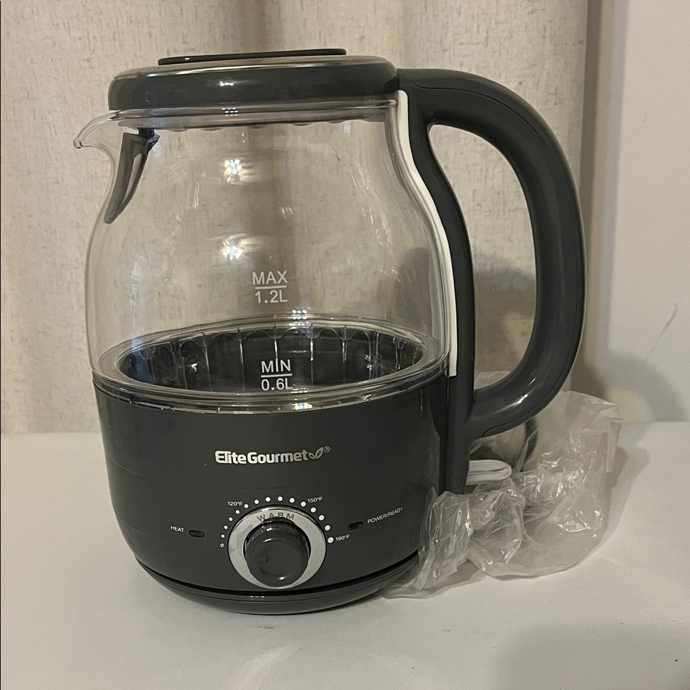Elite Gourmet EKT1220DB 1.2L Electric BPA-Free 1200W Glass Kettle